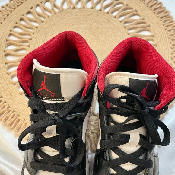 Nike Air Jordan 1 Mid Metallic Red Sneakers Size 7Y/ Women's 8.5 - Picture 6 of 9